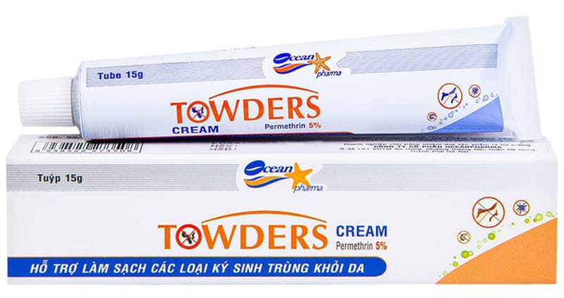 Kem bôi ghẻ Towders Cream trị ghẻ ngứa, ghẻ nước, ký sinh trùng 2 Towders Cream Quang xanh.jpg