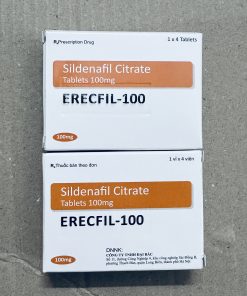 Erecfil-100 Sildenafil Citrate 100mg điều trị rối loạn cương dương (1 vỉ x 4 viên)