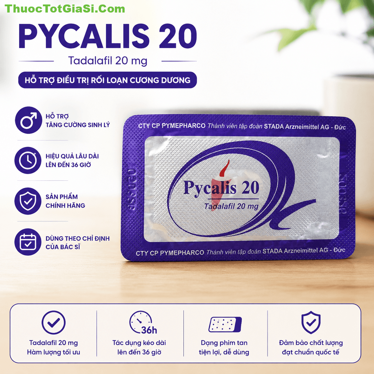 Pycalis 20 Pycalis 20 Tadalafil 20mg