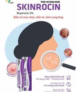 Thuốc mỡ Skinrocin (Mupirocin 2%) 5g VCP bôi viêm da có mủ, chốc lở dùng được cho trẻ sơ sinh