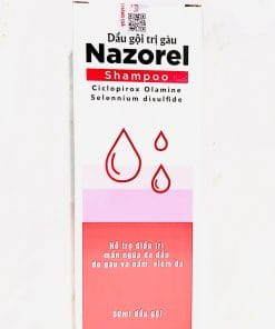Dầu gội trị nấm Nazorel Shampoo (Ketoconazol-Ciclopirox olamin) điều trị  nấm gàu da đầu (50ml)