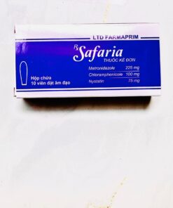 Viên đặt âm đạo Safaria Farmaprim điều trị nhiễm khuẩn âm đạo, viêm nhiễm phụ khoa, có mùi hôi (2 vỉ x 5 viên)