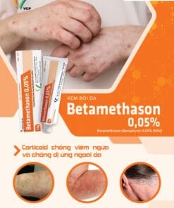 Betamethason 0,05 % VCP cream 15g điều trị viêm da cơ địa, ngứa dị ứng, vảy nến, chàm