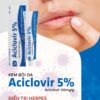 Aciclovir 5% Cream VCP (Acyclovir 5%) tuýp 5g điều trị nhiễm herpes (thủy đậu), sau phẩu thuật xăm môi, phu xăm