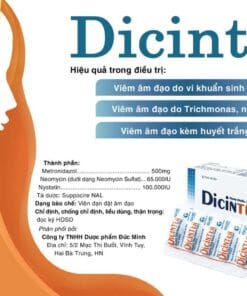 Thuốc Dicinter điều trị viêm âm đạo kèm huyết trắng, nấm, vi khuẩn