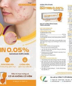 Thuốc Isotrin 0.05% VCP 15g (Isotretinoin 0.05%) điều trị mụn trứng cá