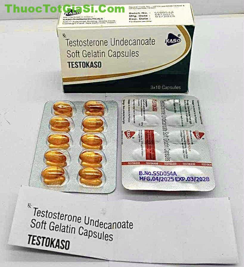 Thuốc Testokaso 40mg (Testosterone Undecanoate Soft Gelatin Capsules) KASO hộp 30 viên Thuốc Testokaso 40mg (Testosterone Undecanoate Soft Gelatin Capsules) KASO hộp 30 viên