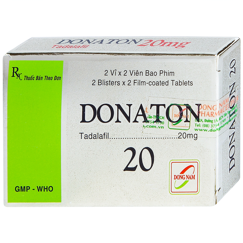 Thuốc Donaton 20 (Tadalafil 20mg) DONG NAM H/4v điều trị liệt dương, yếu sinh lý, khó cương dương 6 Thuốc Donaton 20 Dong Nam trị rối loạn cương dương