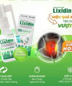 Thuốc xịt họng Lixidin VCP 30ml sát khuẩn giảm đau họng vượt trội