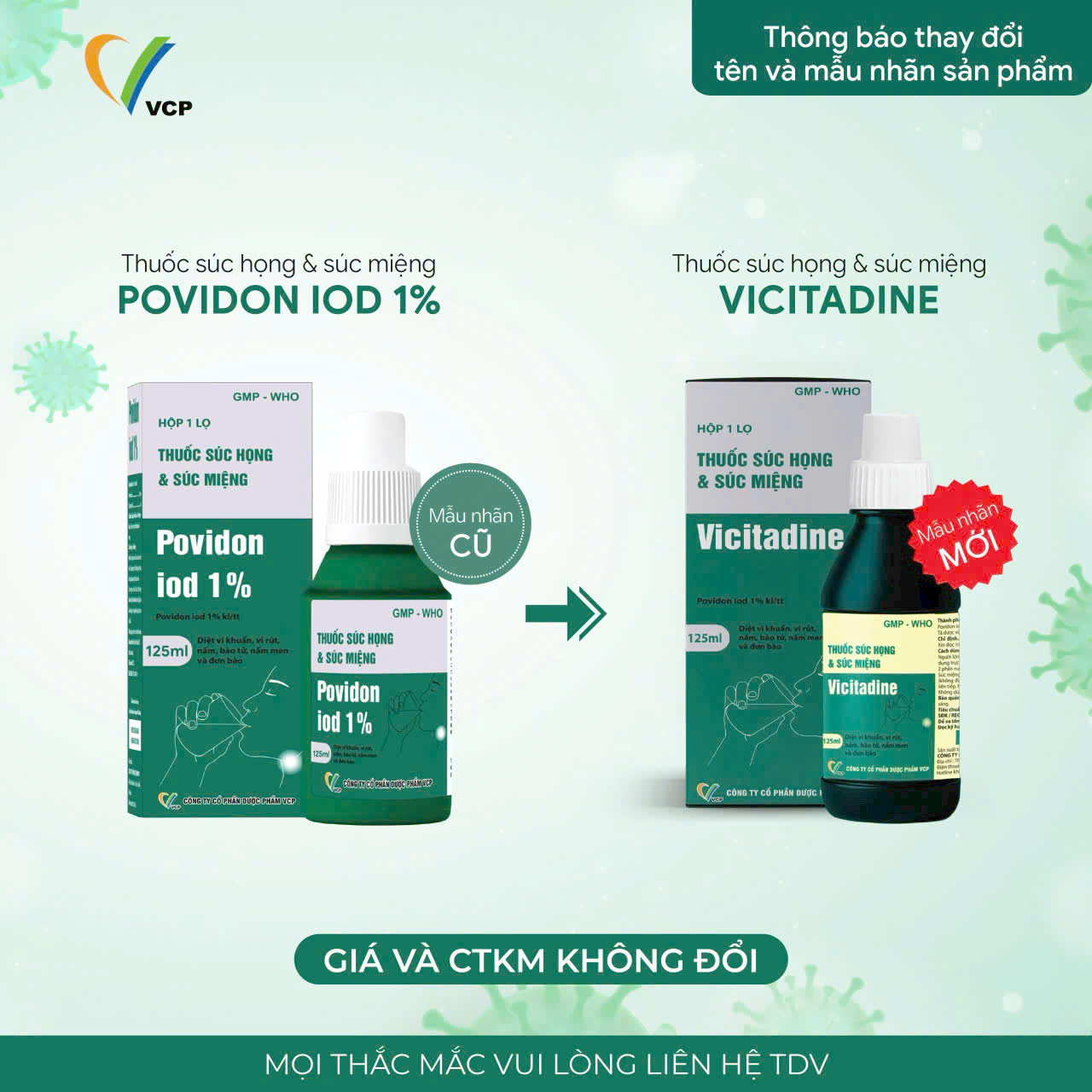 Thuốc súc họng & súc miệng Vicitadine 125 ml VCP 2 Vicitadine 125ml VCP | thuoctotgiasi.com