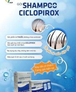 Dầu gội trị nấm gàu da đầu Shampoo Ciclopirox VCP 100ml 3 daugoiShampooCiclopiroxgoi