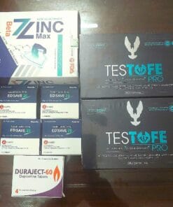 Testofe Pro, Zinc Max, Edsave, Duraject