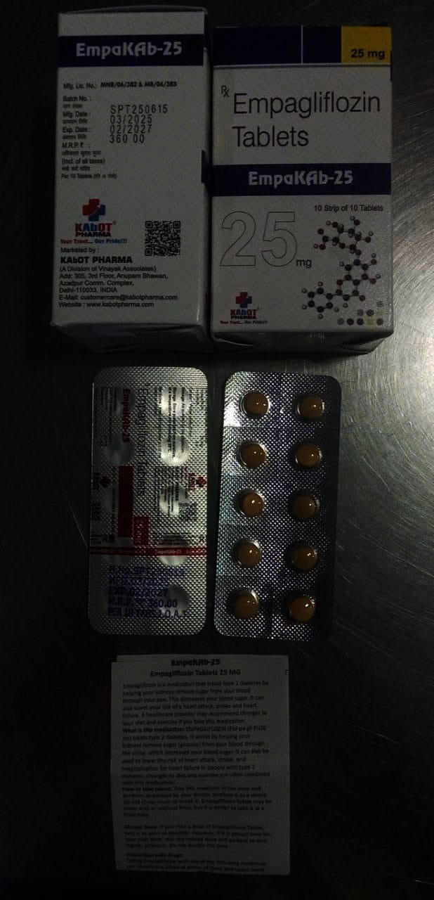 Thuốc EmpaKAb-25mg KAbOT H/100v Điều trị tiểu đường tuýp 2 3 Thuốc EmpaKAb-25 KAbOT | thuoctotgiasi.com