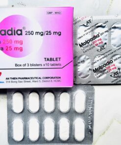 Thuốc Molpadia 250mg/25mg AT PHARMA h/30v điều trị bênh Parkinson (An Thiên) 2 Thuoc Molpadia 250mg 25mg AT PHARMA e1746263823853
