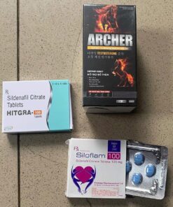 Thuốc Archer lọ 45 viên hỗ trợ bổ thận tráng dương, tăng cường sinh lý nam 3 Archer Hitgra 100 Siloflam 100 Sildenafil 100mg