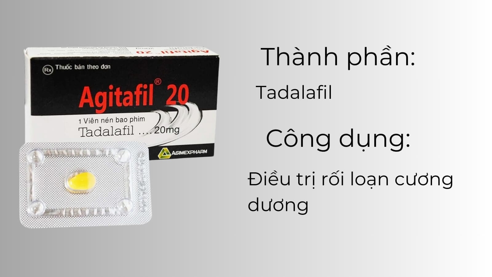 Thuốc Agitafil 20 | thuoctotgiasi.com