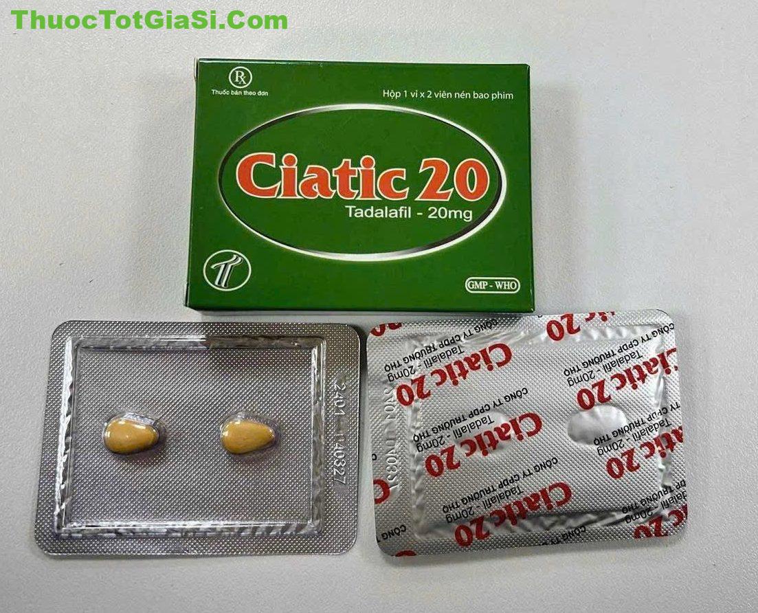 Ciatic 20 Tadalafil 20mg điều trị rối loạn cương dương Ciatic 20 Tadalafil 20mg điều trị rối loạn cương dương