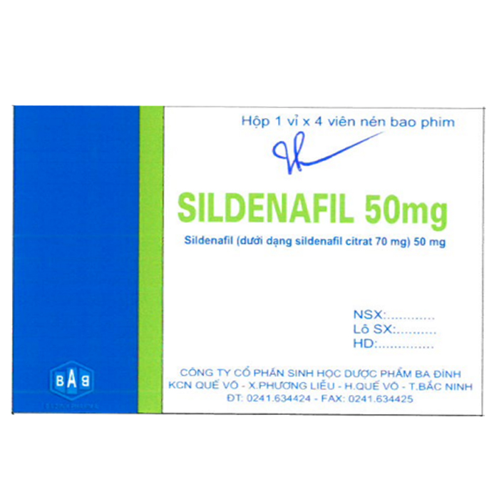 Thuốc SILDENAFIL 50mg Ba Đình Pharma giá bao nhiêu? |thuoctotgiasi.com