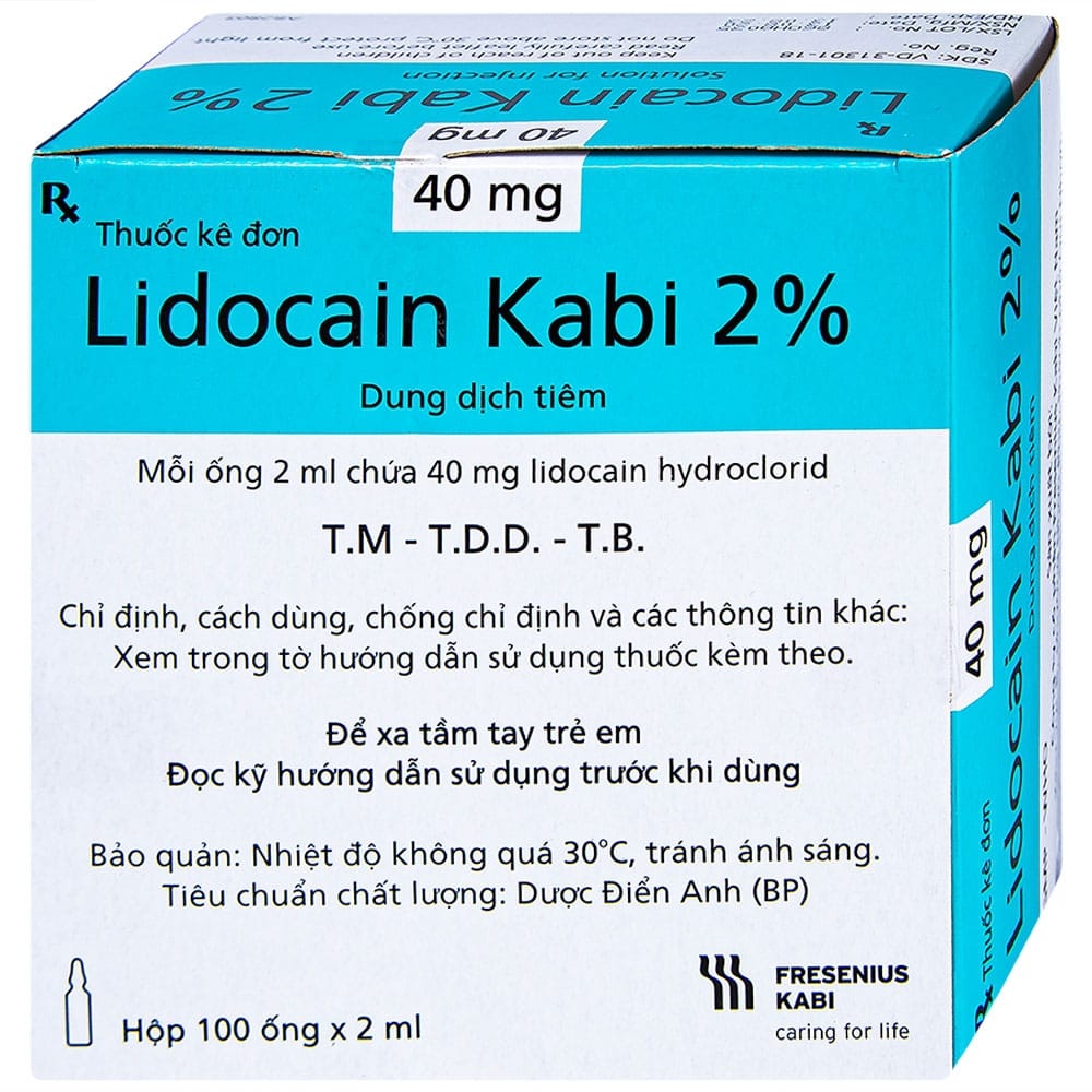 Thuốc Gây Tê Lidocain Kabi 2% – Hiệu Quả, An Toàn, Giá Tốt Tại ThuocTotGiaSi.com 2 Lidocain Kabi 2% Bidiphar (Hộp 100 ống x 2ml) |thuoctotgiasi.com