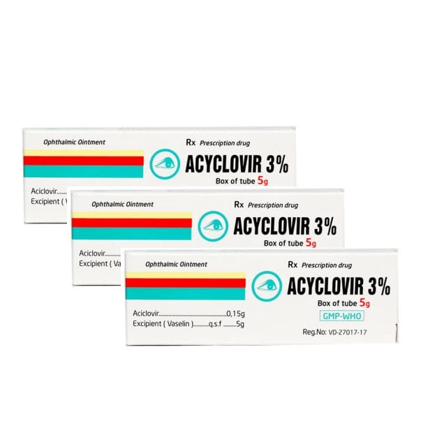 Acyclovir 3% QUAPHARCO – Thuốc tra mắt điều trị viêm giác mạc Herpes hiệu quả 2 Aciclovir 3% giá bao nhiêu? | thuoctotgiasi.com