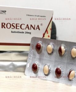 Thuốc ROSECANA Isotretinoin 20mg điều trị mụn trứng cá, giảm tiết bã nhờn, căng bóng da, thu nhỏ lỗ chân lông 3 thuoc rosecana isotretinoin 20mg 5407 e1748740584460