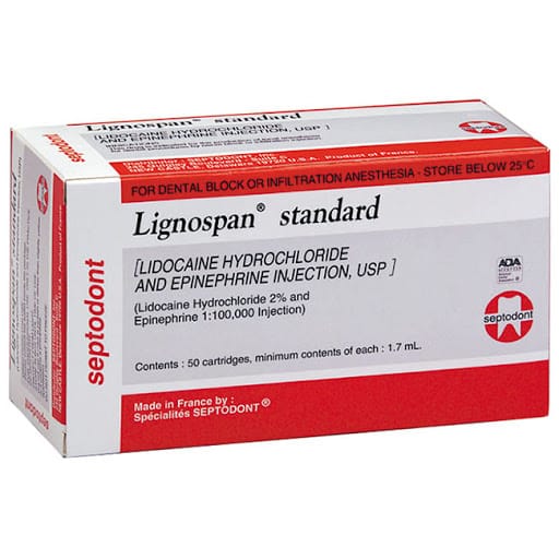 Lignospan Standard (tê đỏ) - Thuốc tiêm tê nha khoa |thuoctotgiasi.com