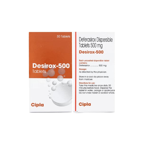 Desirox 500 Cipla (Deferasirox 500mg) điều trị tình trạng ứ Sắt mạn tính 3 Desirox 500 - Deferasirox - Công dụng, liều dùng, giá bán |thuoctotgiasi.com