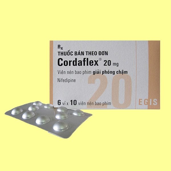 Thuốc Cordaflex 20mg (Nifedipin) EGIS hộp 6 vỉ x 10 viên 4 Cordaflex 20mg giá bao nhiêu? |thuoctotgiasi.com