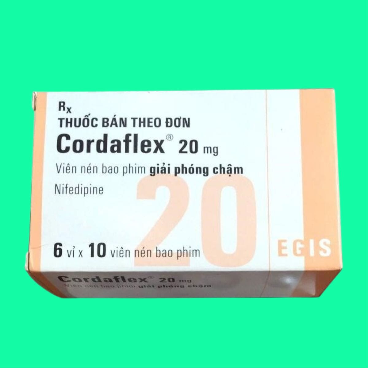 Thuốc Cordaflex 20mg (Nifedipin) EGIS hộp 6 vỉ x 10 viên 5 Thuốc Cordaflex 20mg: Công dụng, liều dùng và lưu ý tác dụng phụ |thuoctotgiasi.com