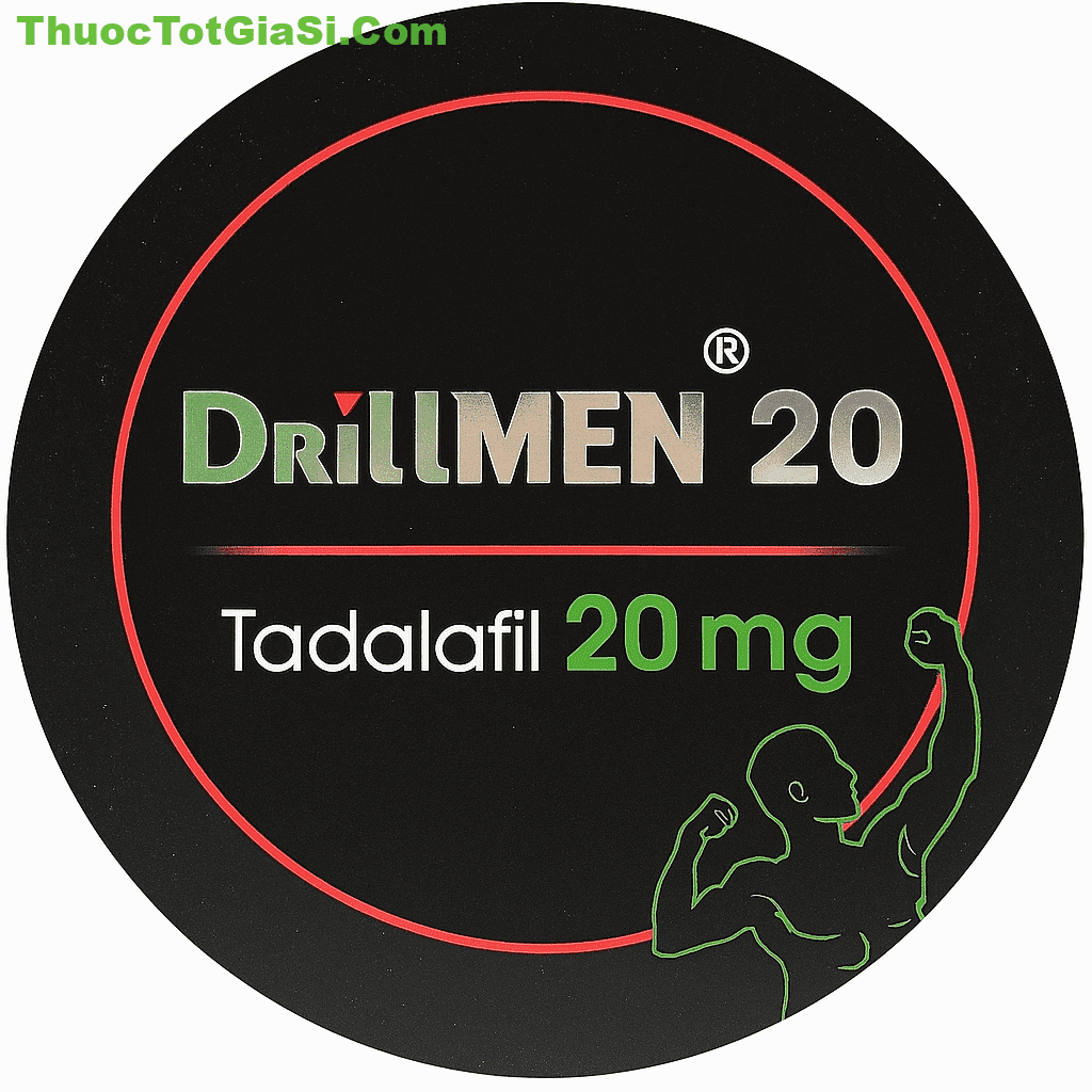 DrillMen 20 Tadalafil 20mg điều trị rối loạn cương dương Thuốc Drillmen 20 (Tadalafil 20mg) Traphaco