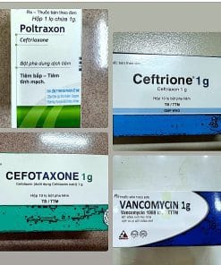 Hình ảnh thuốc Vancomycin 1g – kháng sinh mạnh điều trị nhiễm khuẩn nặng và viêm phổi do MRSA.
