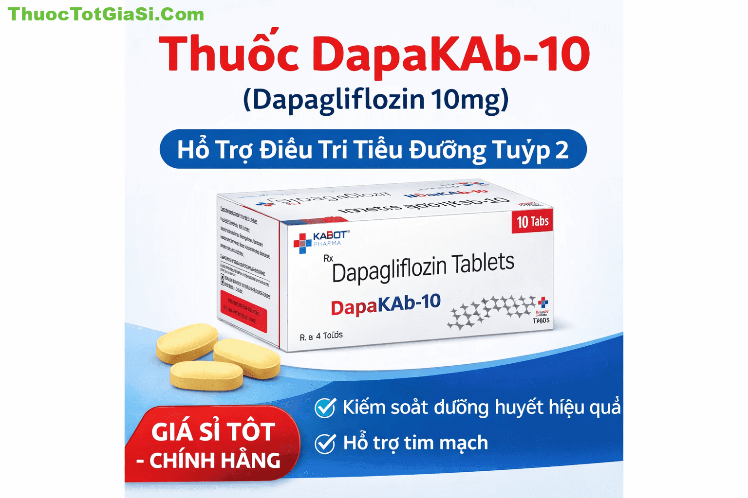 Thuốc DapaKAb-10 (Dapagliflozin 10mg) Thuốc DapaKAb-10 (Dapagliflozin 10mg)