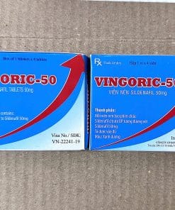 Vingoric 50 – Sildenafil 50mg hỗ trợ điều trị rối loạn cương dương Hộp 1 vỉ x 4 viên 1 Vingoric 50 – Sildenafil 50mg hỗ trợ điều trị rối loạn cương dương