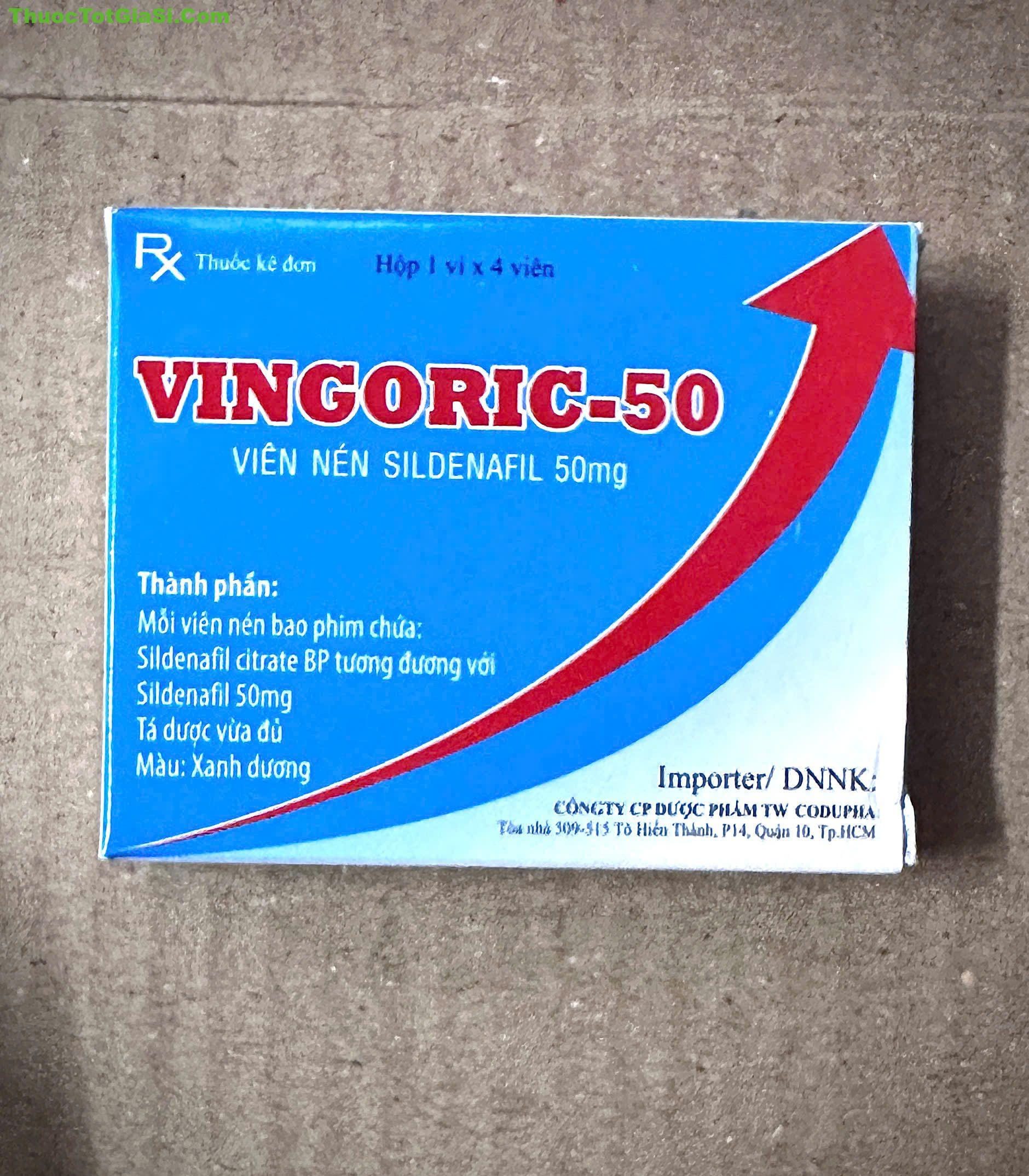 Vingoric 50 Sildenafil 50mg Vingoric 50 – Sildenafil 50mg hỗ trợ điều trị rối loạn cương dương