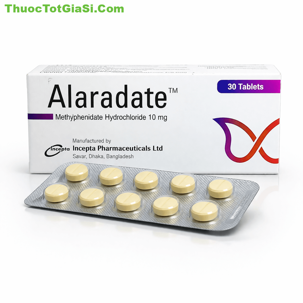 Alaradate (Methylphenidate 10mg) – Thuốc điều trị ADHD giúp tăng tập trung hiệu quả Alaradate (Methylphenidate 10mg) – Thuốc điều trị ADHD giúp tăng tập trung hiệu quả