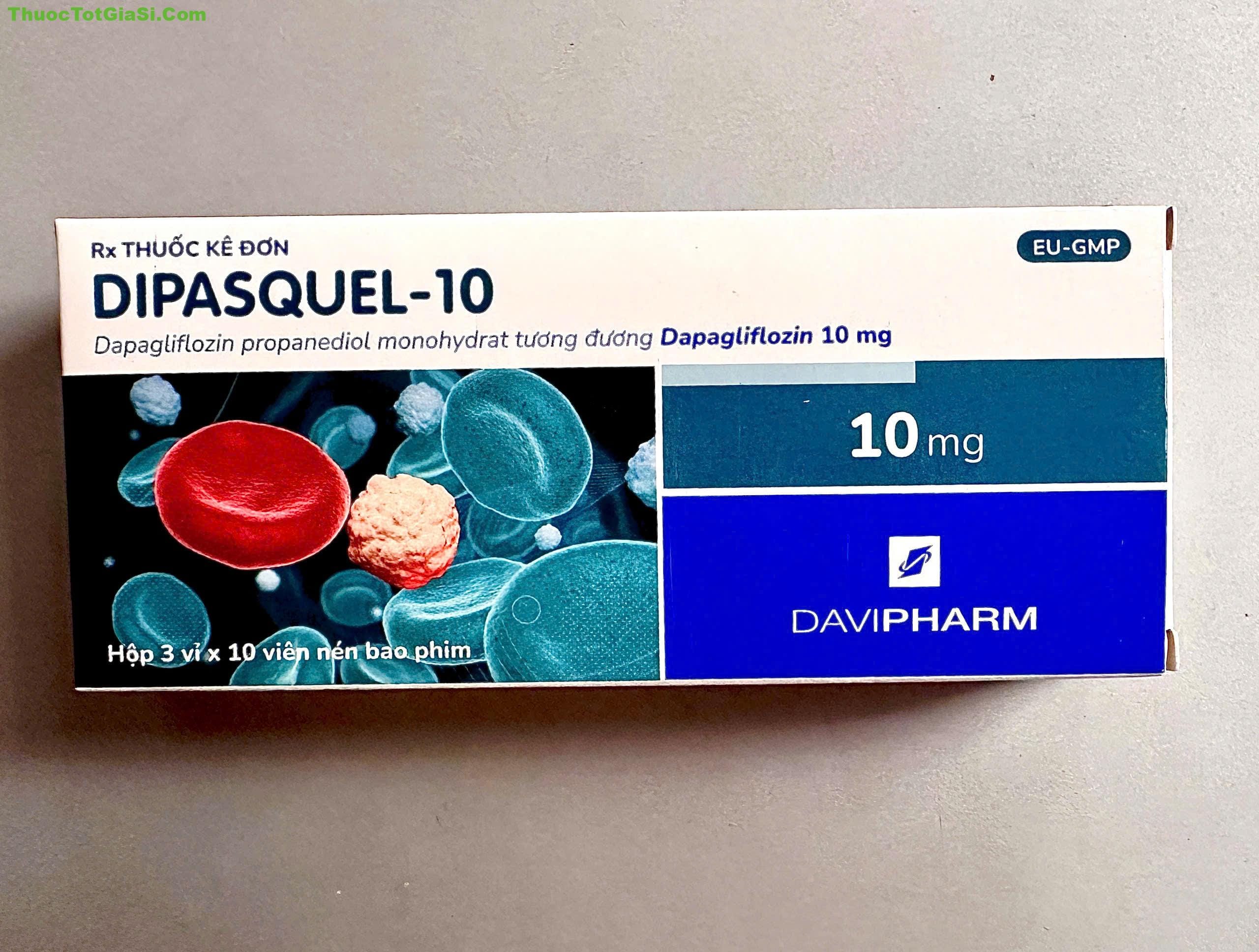 DIPASQUEL 10 Dapagliflozin 10mg Dipasquel-10 (Dapagliflozin 10mg) – Thuốc điều trị tiểu đường type 2 hiệu quả
