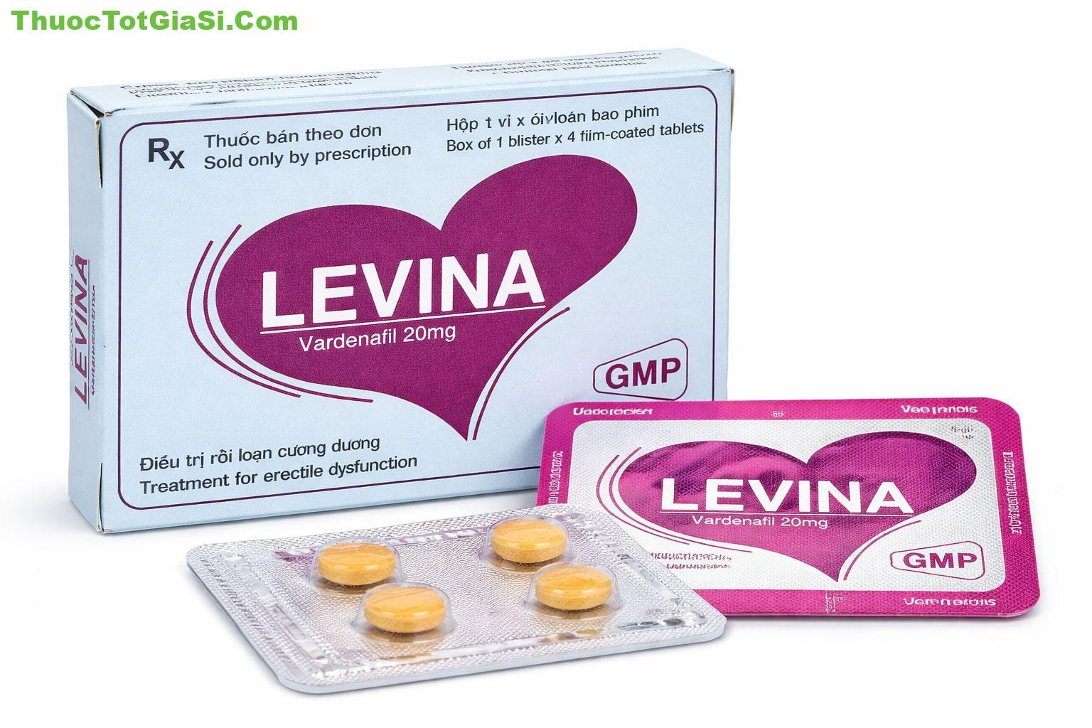 LEVINA Vardenafil 20mg Levina 20mg là thuốc gì? Công dụng, liều dùng và giá bán mới nhất