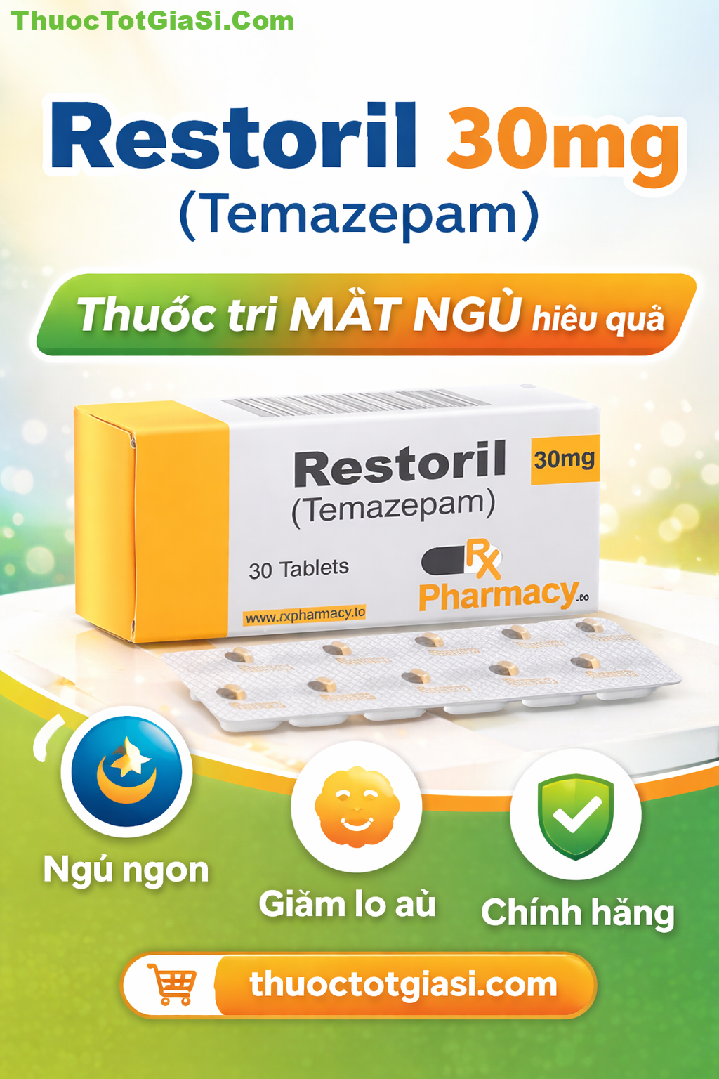 Restoril 30mg (Temazepam) – Thuốc điều trị mất ngủ hiệu quả Restoril 30mg (Temazepam) – Thuốc điều trị mất ngủ hiệu quả