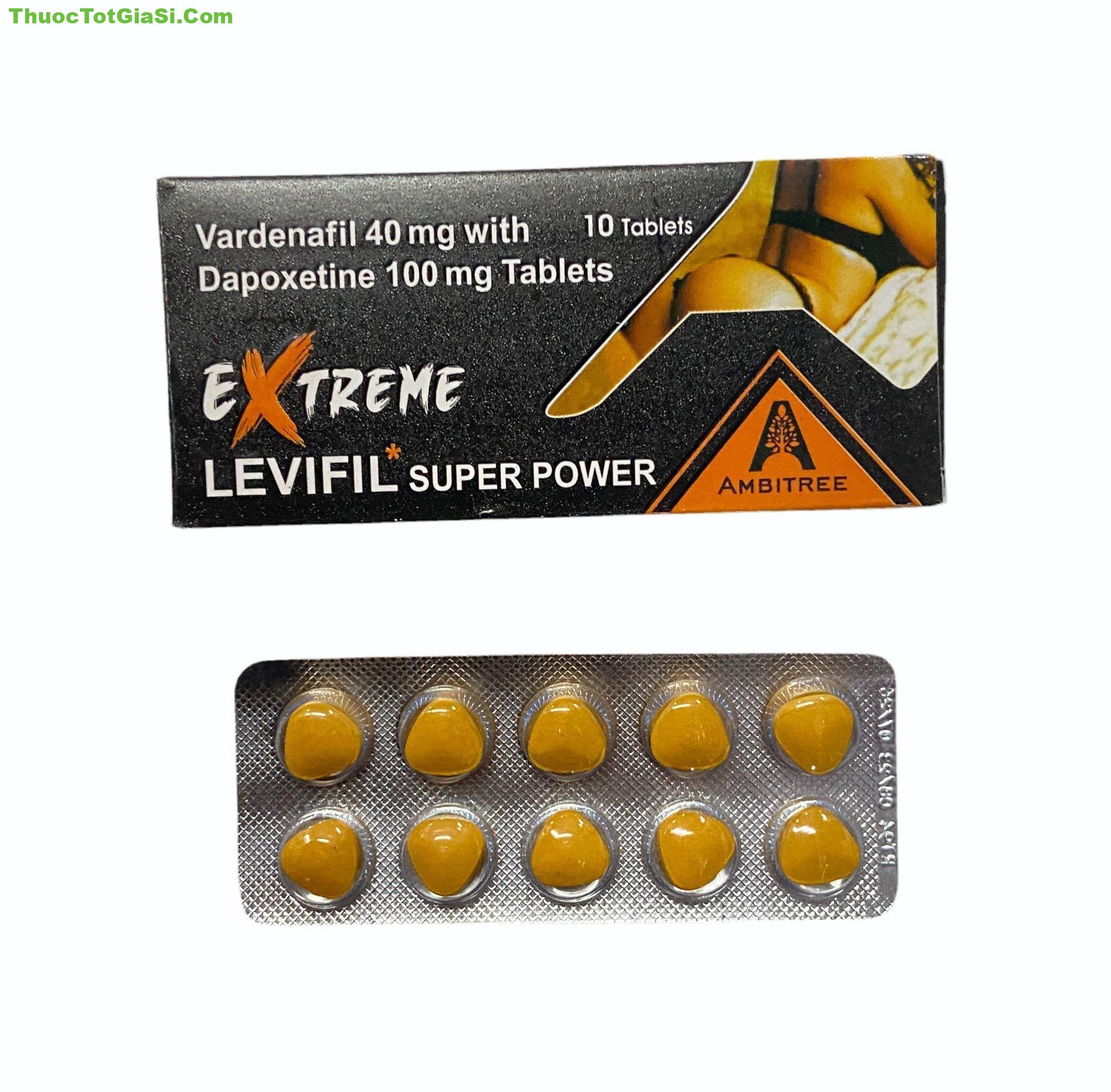 EXTREME LEVIFIL SUPER POWER (Vardenafil 40mg Dapoxetine 100mg)– điều trị xuất tinh sớm và rối loạn cương dương 2 Extreme Levifil Super Power