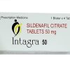 Intagra 100 (Sildenafil 100mg) Intas điều trị tình trạng rối loạn cương dương (1 vỉ x 4 viên)