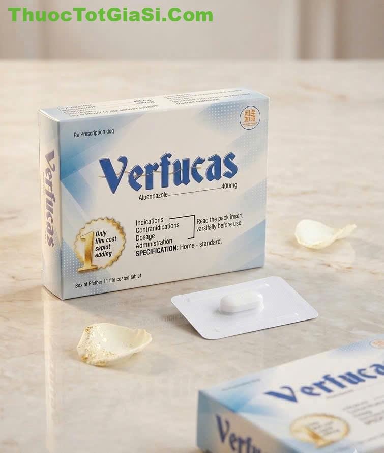 Verfucas 400mg (Albendazole) – Thuốc tẩy giun phổ rộng hiệu quả, an toàn Verfucas 400mg (Albendazole) – Thuốc tẩy giun phổ rộng hiệu quả, an toàn