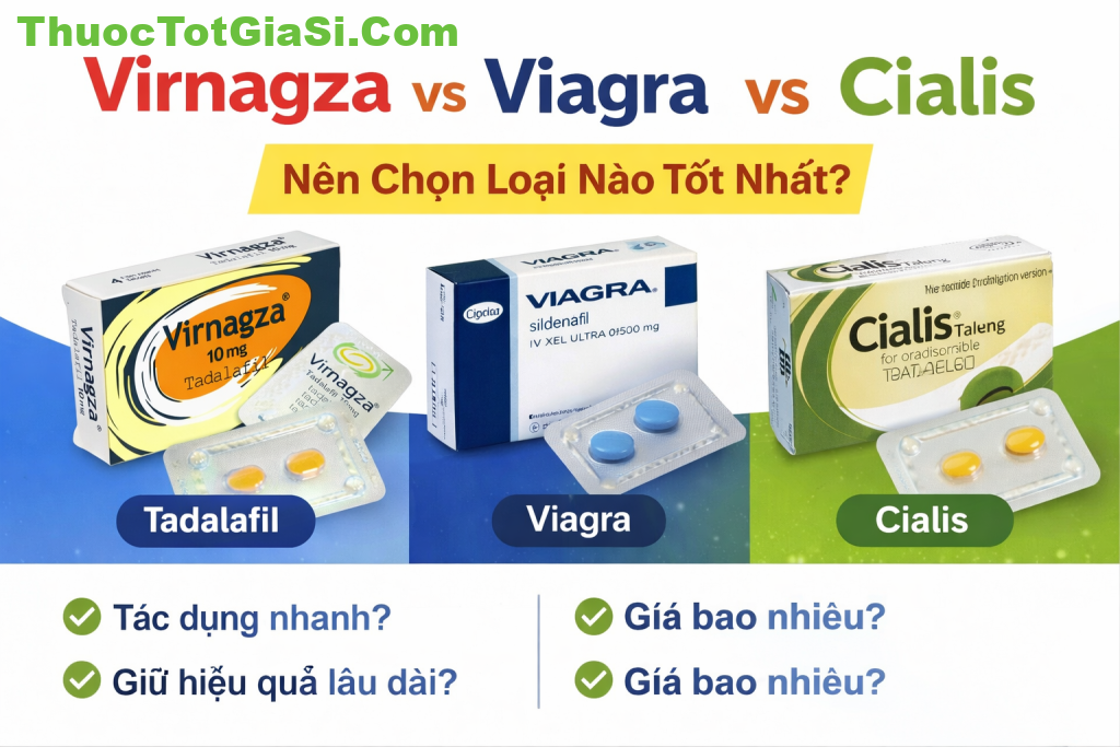 So Sánh Virnagza vs Viagra vs Cialis – Nên Chọn Loại Nào Tốt Nhất? 1 So Sánh Virnagza vs Viagra vs Cialis – Nên Chọn Loại Nào Tốt Nhất?