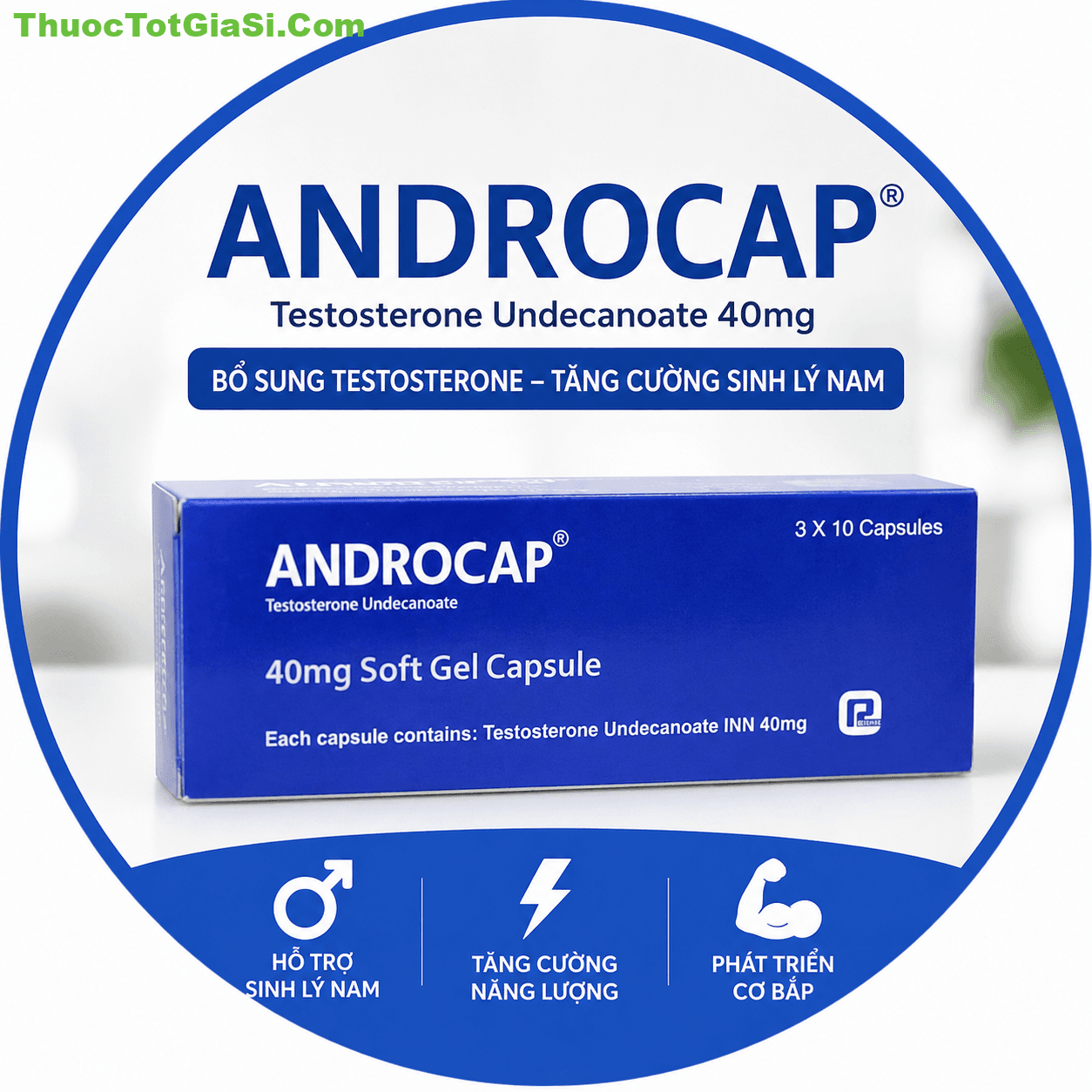 Androcap 40mg Soft Gel Capsule – Thuốc Bổ Sung Testosterone Cho Nam Giới Androcap 40mg Soft Gel Capsule – Thuốc Bổ Sung Testosterone Cho Nam Giới