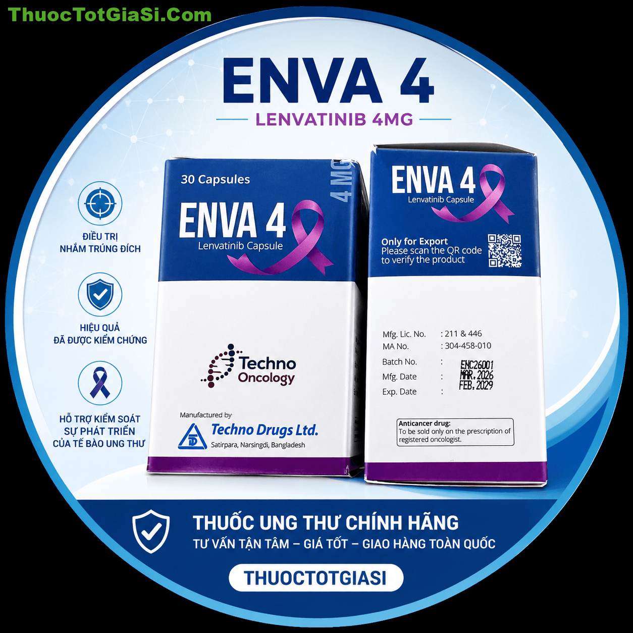 ENVA 4 (Lenvatinib 4mg) – Thuốc Điều Trị Ung Thư Chính Hãng ENVA 4 (Lenvatinib 4mg) – Thuốc Điều Trị Ung Thư Chính Hãng