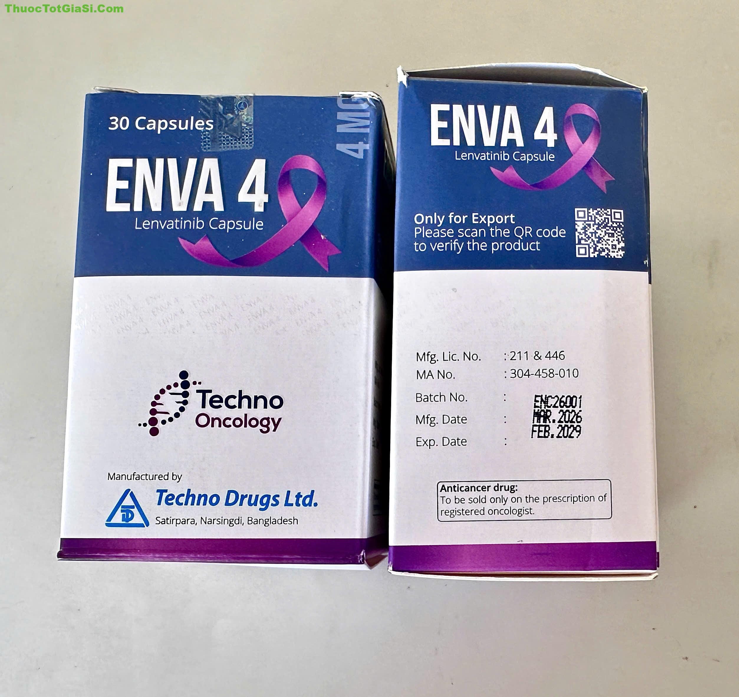 ENVA 4 (Lenvatinib 4mg) – Thuốc Điều Trị Ung Thư ENVA 4 (Lenvatinib 4mg) – Thuốc Điều Trị Ung Thư Chính Hãng