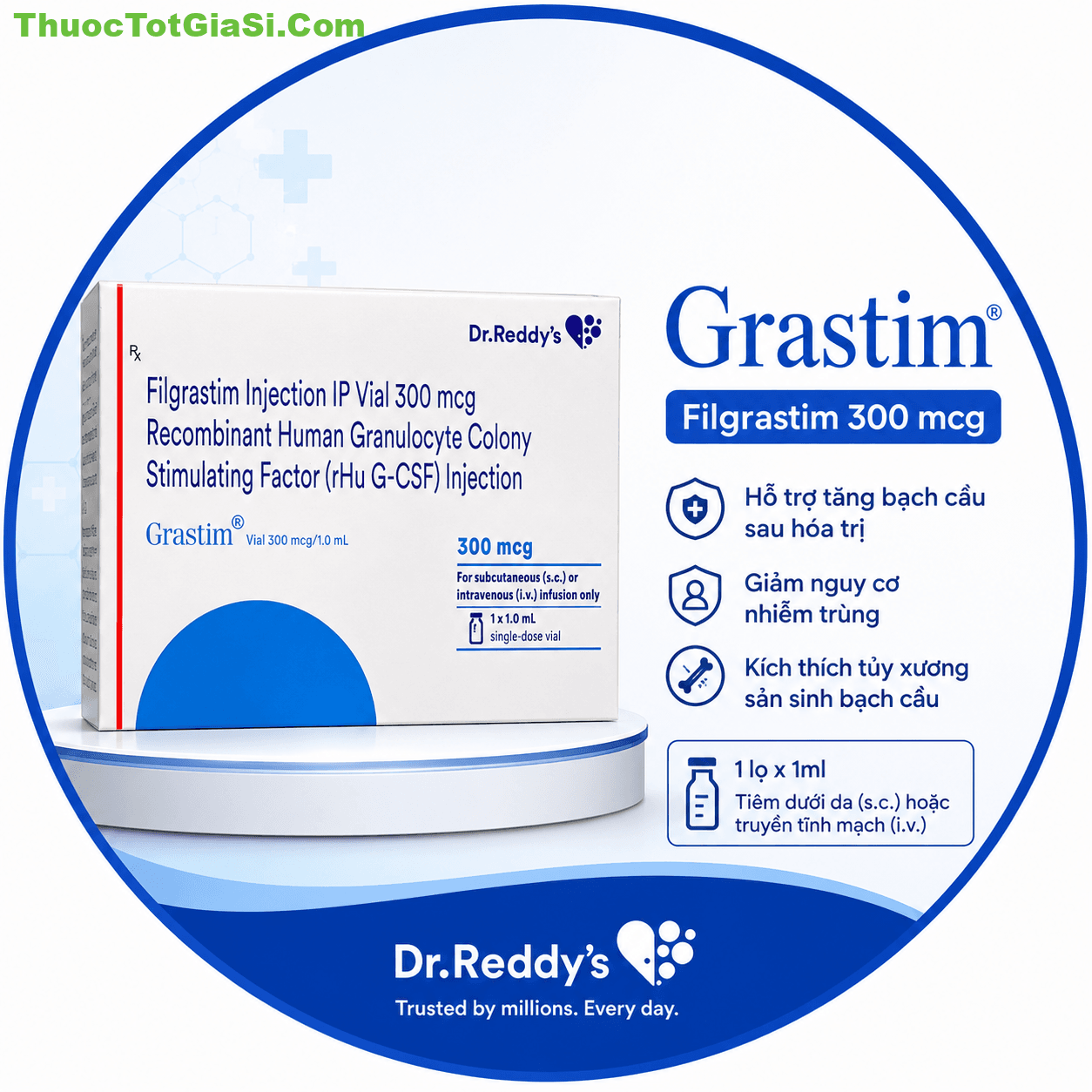 Grastim Filgrastim 300mcg – Thuốc Hỗ Trợ Tăng Bạch Cầu Sau Hóa Trị Grastim Filgrastim 300mcg – Thuốc Hỗ Trợ Tăng Bạch Cầu Sau Hóa Trị
