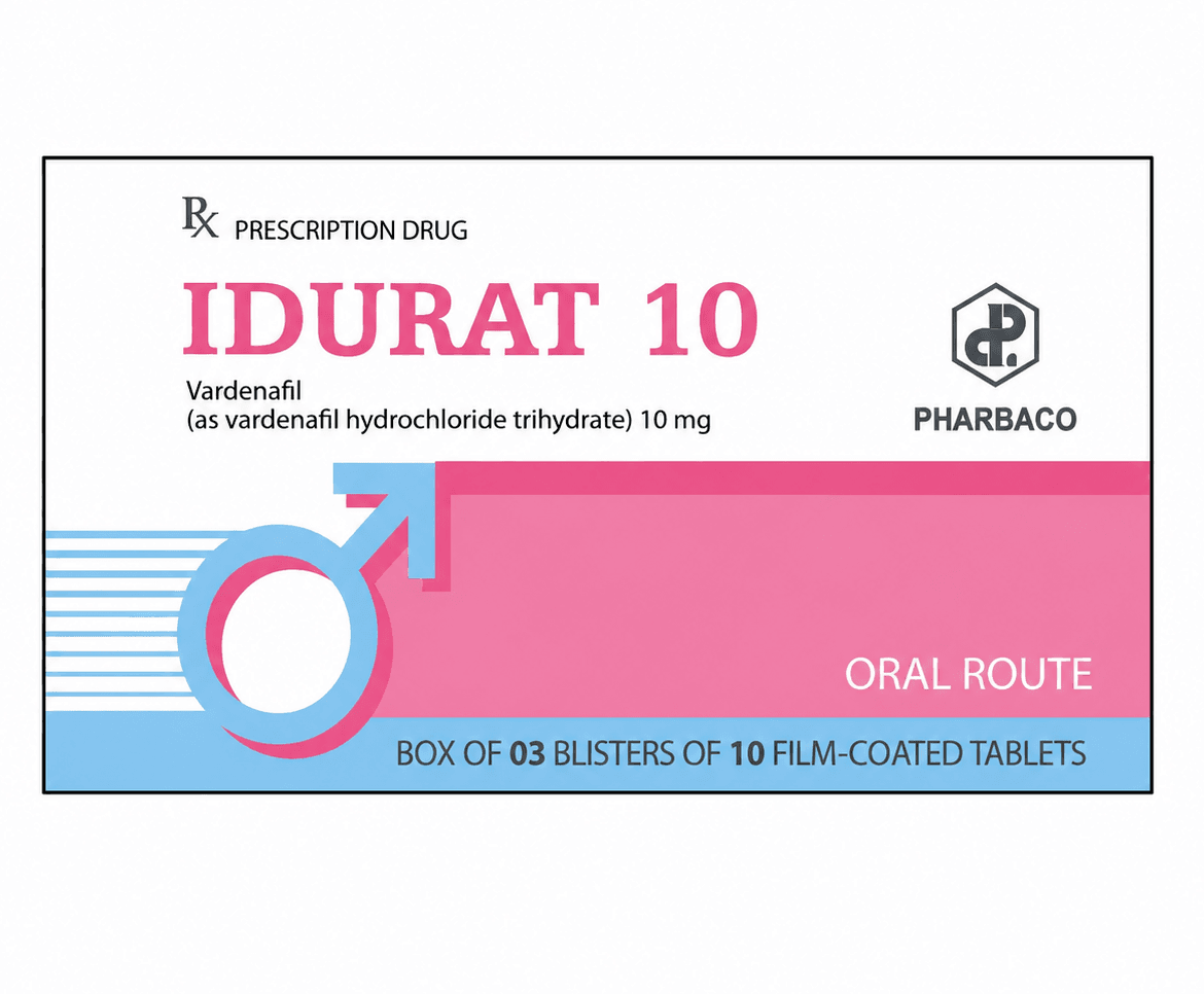 Idurat 10 – Thuốc Hỗ Trợ Điều Trị Rối Loạn Cương Dương Nam Giới Idurat 10 (Vardenafil 10mg) – Thuốc Hỗ Trợ Điều Trị Rối Loạn Cương Dương Nam Giới