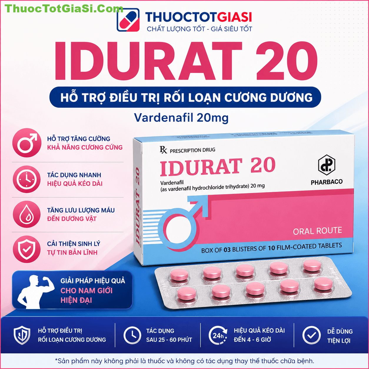 Idurat 20 (Vardenafil 20mg) – Thuốc Hỗ Trợ Điều Trị Rối Loạn Cương Dương Hiệu Quả Cho Nam Giới Idurat 20 (Vardenafil 20mg) – Thuốc Hỗ Trợ Điều Trị Rối Loạn Cương Dương Hiệu Quả Cho Nam Giới