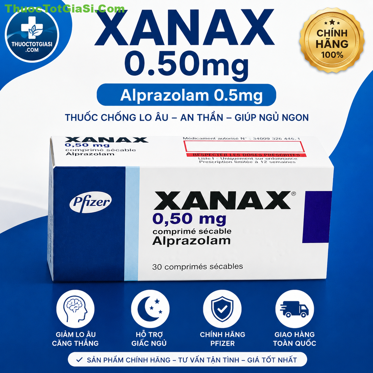 Xanax 0.50mg (Alprazolam) – Công Dụng, Liều Dùng, Giá Bán Và Lưu Ý Khi Sử Dụng Xanax 0.50mg (Alprazolam) – Công Dụng, Liều Dùng, Giá Bán Và Lưu Ý Khi Sử Dụng