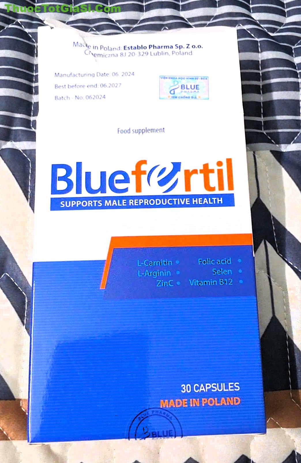Bluefertil 30 viên của Ba Lan Hỗ Trợ Tăng Cường Sức Khỏe Sinh Sản Nam Giới, Cải Thiện Chất Lượng Tinh Trùng Bluefertil 30 viên của Ba Lan – Hỗ Trợ Tăng Cường Sức Khỏe Sinh Sản Nam Giới, Cải Thiện Chất Lượng Tinh Trùng